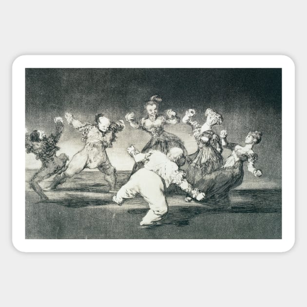 Disparate Alegre (Merry Folly) by Francisco Goya Sticker by Classic Art Stall